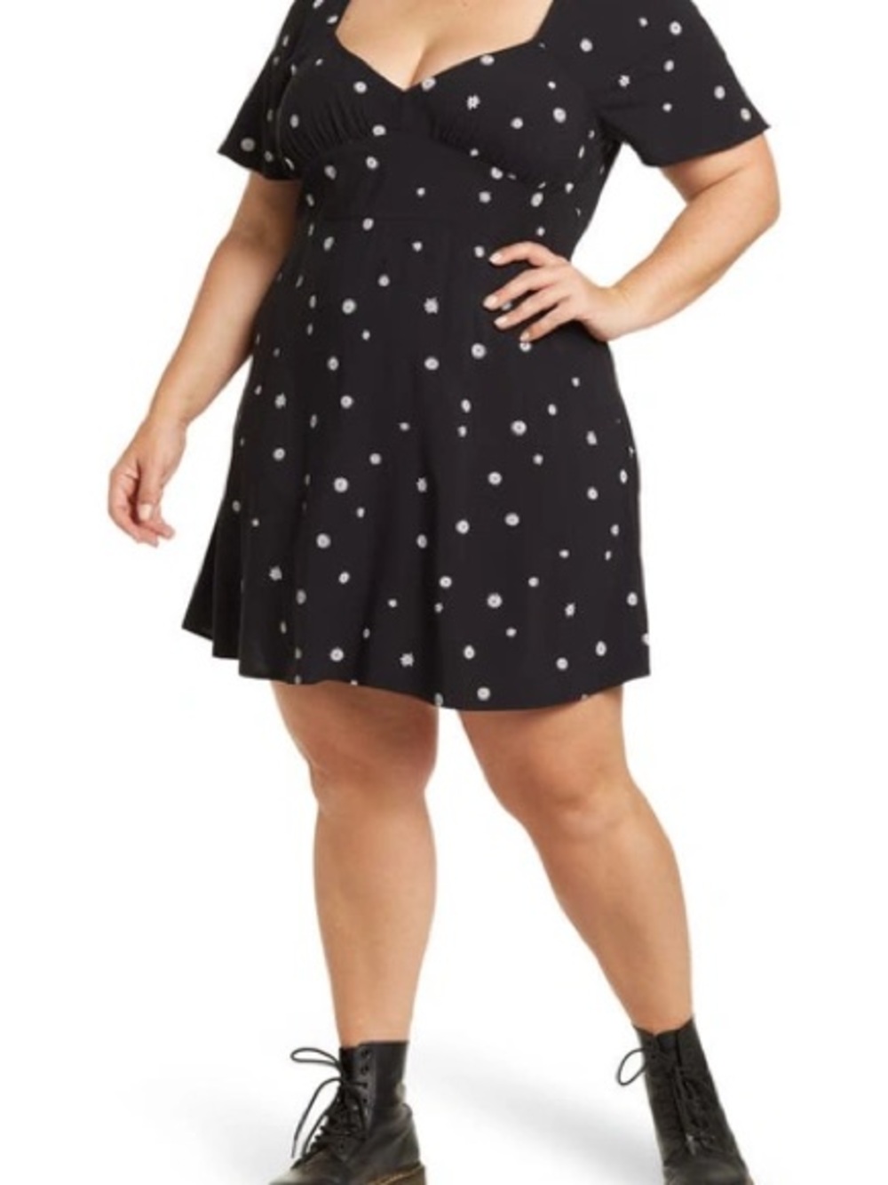 Abound short sleeve black skater dress